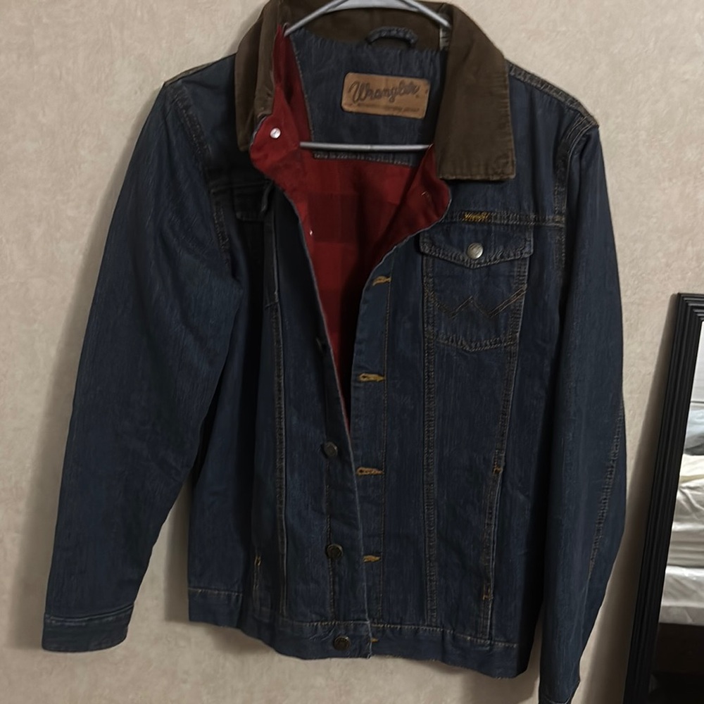 Wrangler Blue and Red Lightweight Denim Jacket